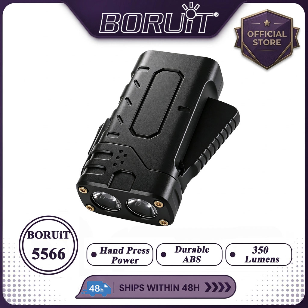 Hunting Fishing Outdoor - BORUIiT Hand Crank EDC LED Flashlight