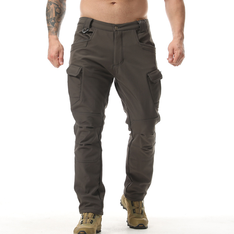 Outdoor Hunting Trousers - Men Fleece Lined Softshell Tactical Pants