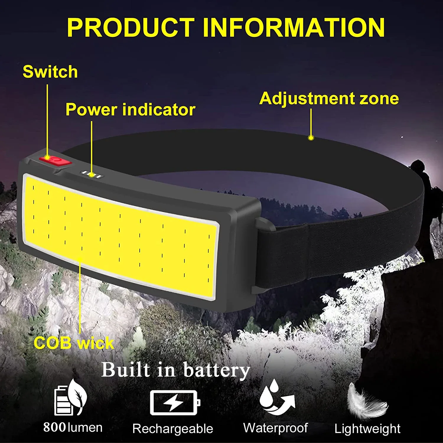 COB Portable LED Headlights Ou - Hunting Fishing Outdoor recension och pris