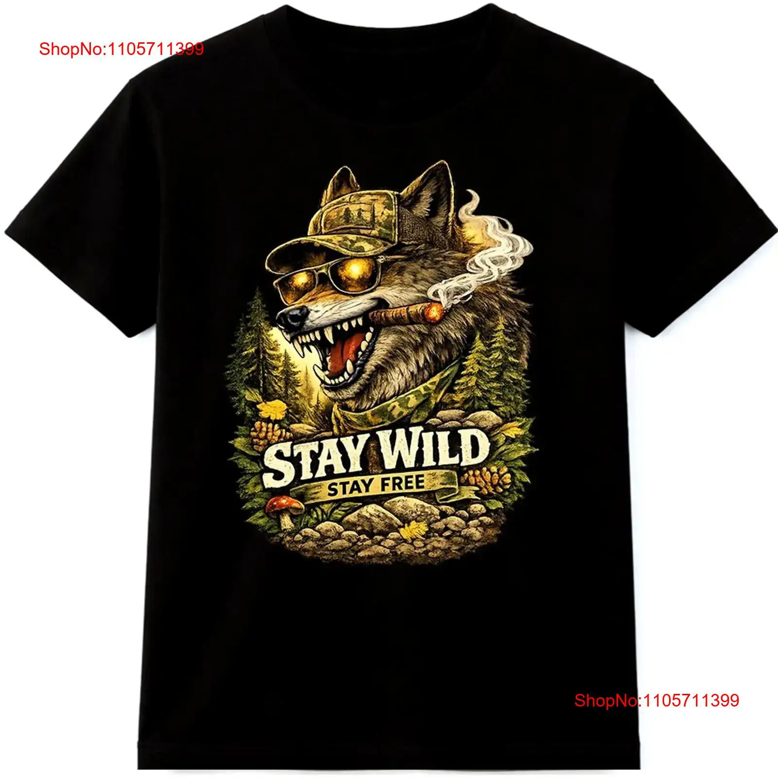 Wolf T Shirt Stay Wild Free Ou - Wildman Hunting & Outdoor recension och pris