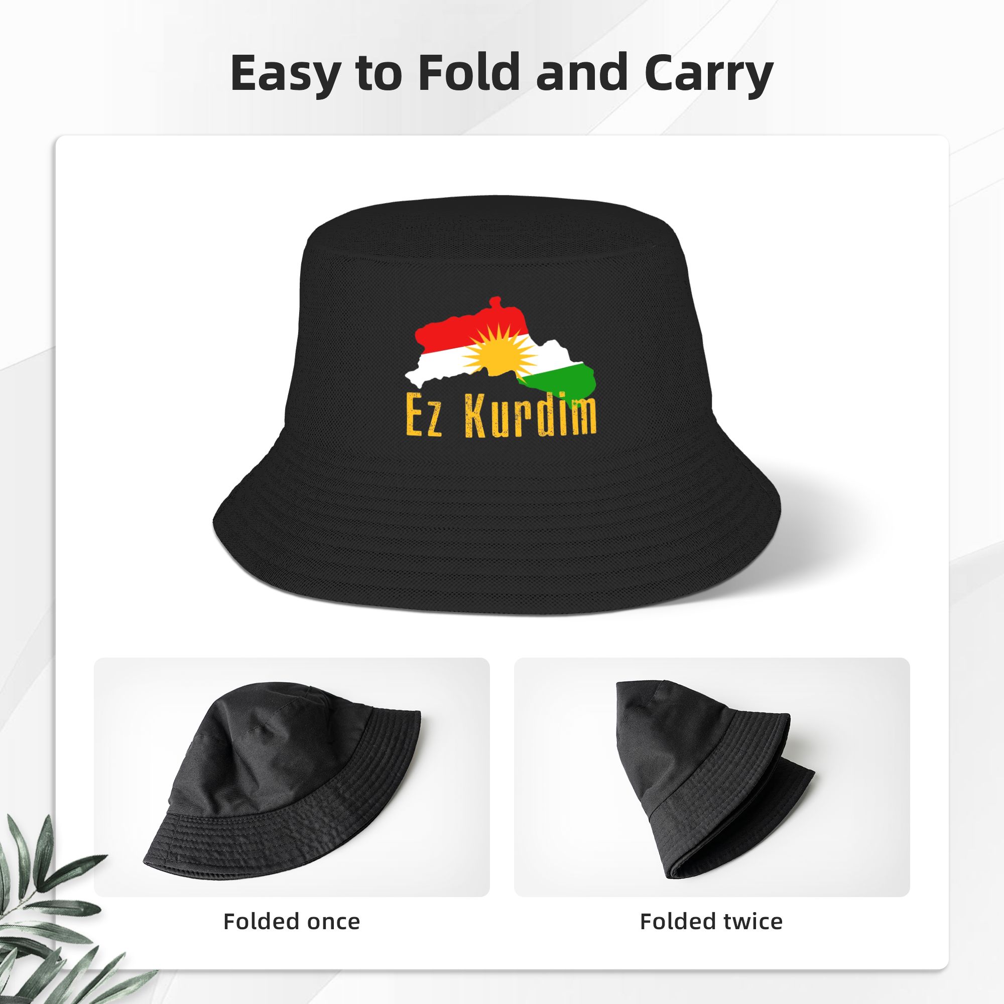 Kurdistan Flag Map  Bucket Hat - Outdoor Hunting Maps recension och pris