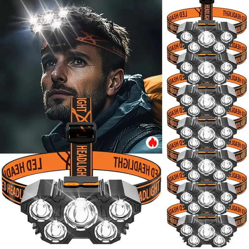 Portable 5LED Outdoor Headlamp - Hunting Fishing Outdoor recension och pris