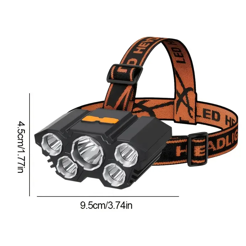 Portable 5LED Outdoor Headlamp - Hunting Fishing Outdoor recension och pris